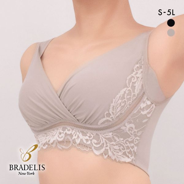 ブラデリス 美胸補正 綿混キャッチャーカップ ビューティーメイクブラ S-5L ノンワイヤー ブラジャー 脇高 美胸 快適 BRADELIS NY PEACE