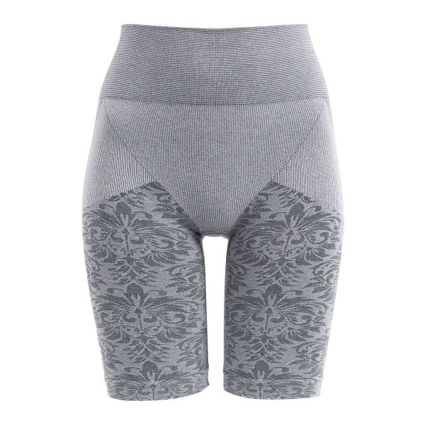 本気の補正力 コットンシェイパー 綿混成型 ロング ガードル 3分丈 M L LL 花柄ジャガード ボディメイク ヒップアップ ソフト補正