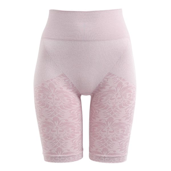 本気の補正力 コットンシェイパー 綿混成型 ロング ガードル 3分丈 M L LL 花柄ジャガード ボディメイク ヒップアップ ソフト補正