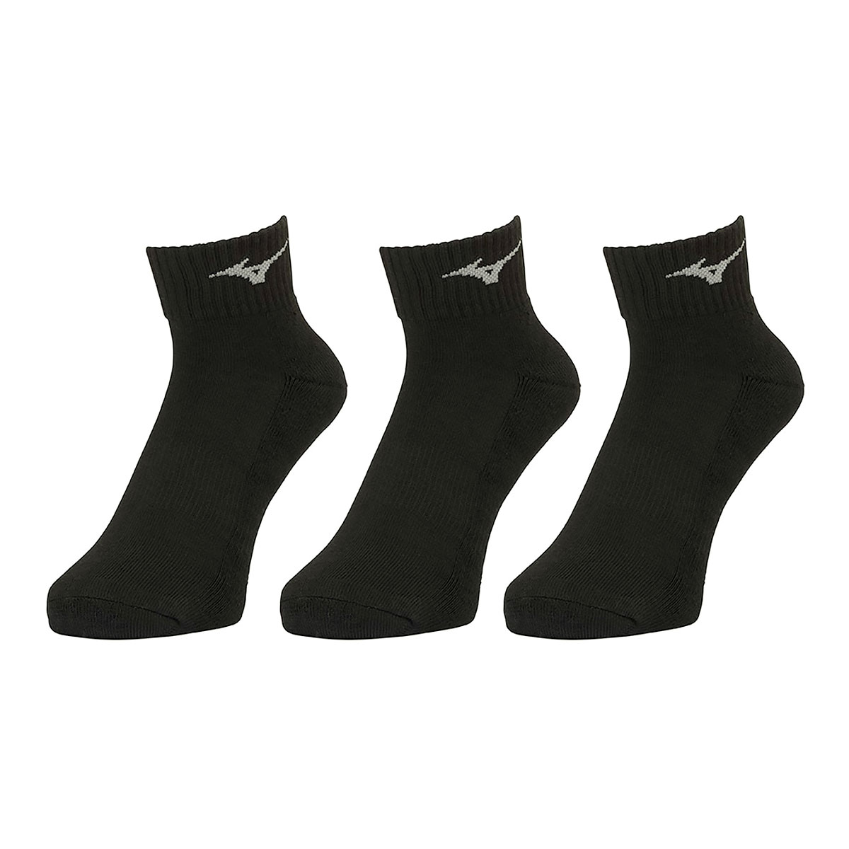 ミズノ MIZUNO ベーシック ソックス 3P ショート丈 ユニセックス 男女兼用 靴下 3足組 レディース メンズ スポーツ 足首丈 23-25cm 25-27cm(BK-ブラック-23-25cm)