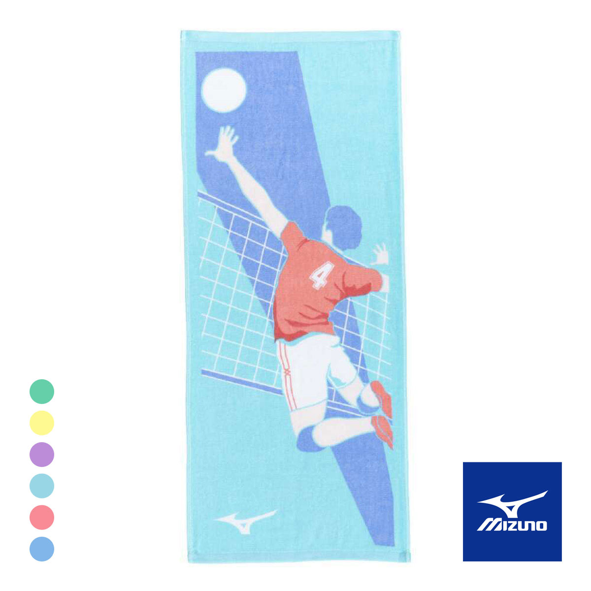 ミズノ 今治製 部活タオル フェイスタオル 箱入り ユニセックス 男女兼用 日本製 綿100％ 野球 サッカー 陸上 バレー 卓球 テニス(LBU-薄ブルー-Free)