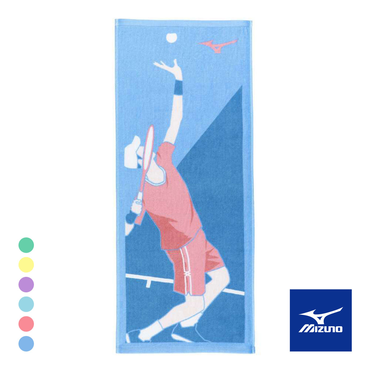 ミズノ 今治製 部活タオル フェイスタオル 箱入り ユニセックス 男女兼用 日本製 綿100％ 野球 サッカー 陸上 バレー 卓球 テニス(DBU-濃ブルー-Free)