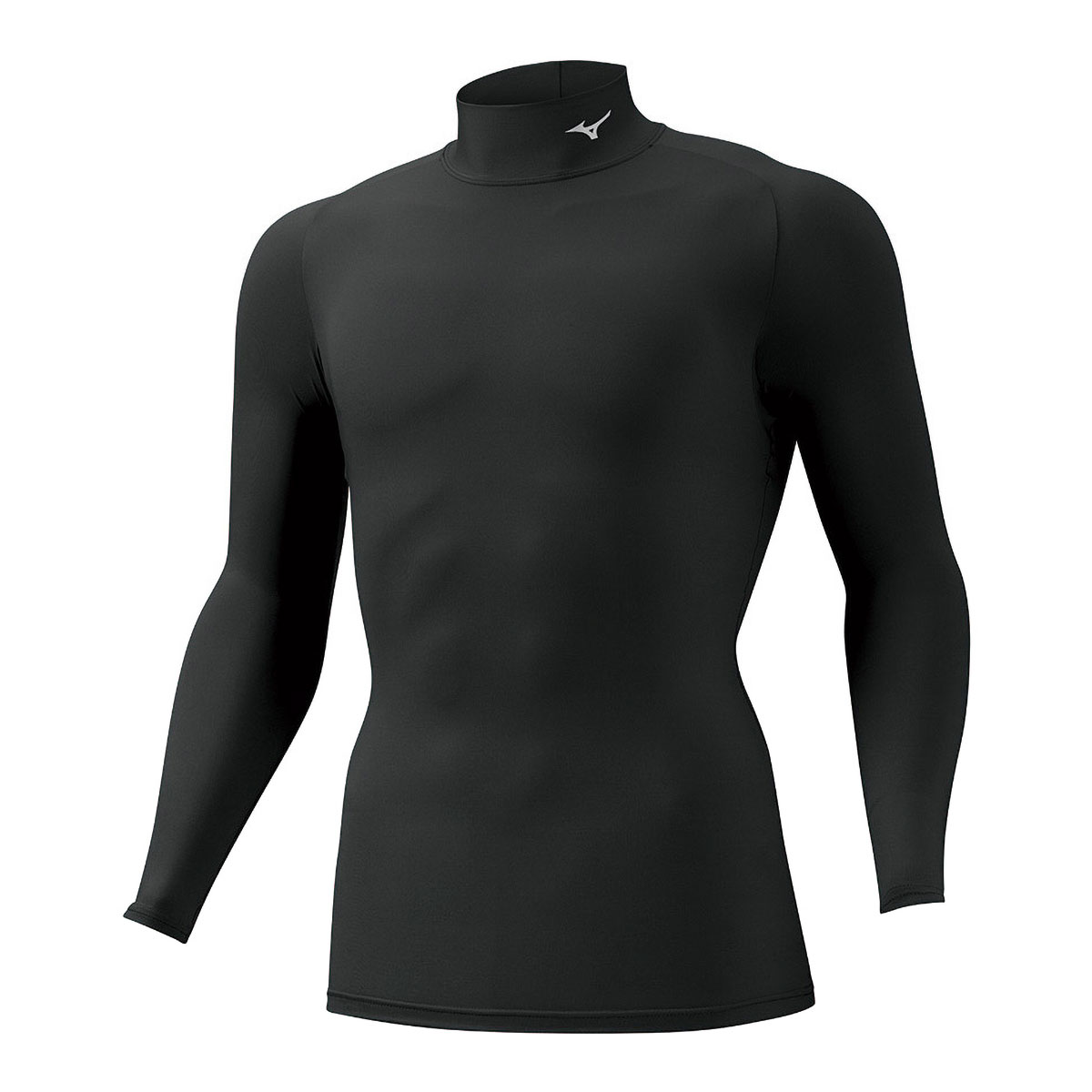ミズノ MIZUNO バイオギア BIOGEAR シャツ メンズ ハイネック 長袖 コンプレッション スポーツ(BK-ブラック-S)