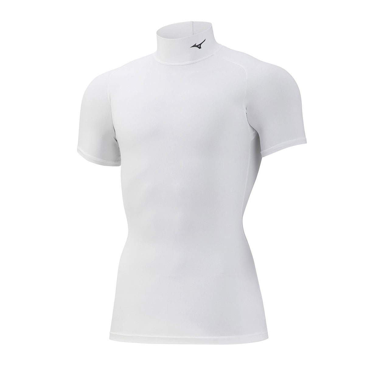 ミズノ MIZUNO バイオギア BIOGEAR シャツ メンズ ハイネック 半袖 コンプレッション スポーツ(WH-ホワイト-S)
