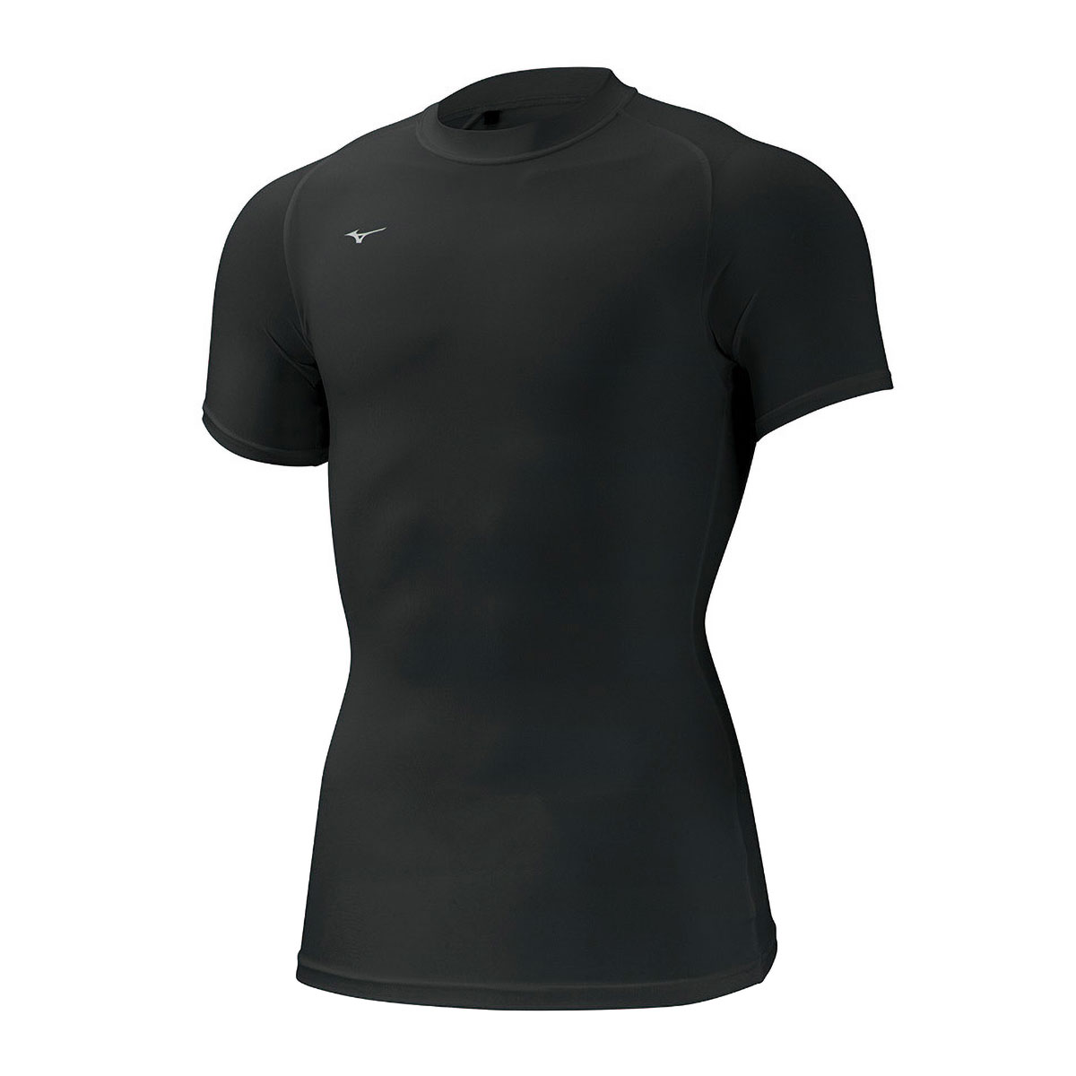 ミズノ MIZUNO バイオギア BIOGEAR シャツ メンズ クルーネック 半袖 コンプレッション スポーツ 丸首(BK-ブラック-S)