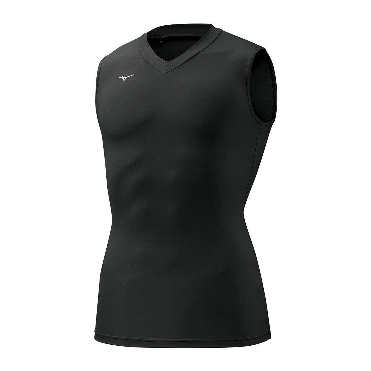 ミズノ MIZUNO バイオギア BIOGEAR シャツ メンズ Vネック ノースリーブ コンプレッション スポーツ(BK-ブラック-S)