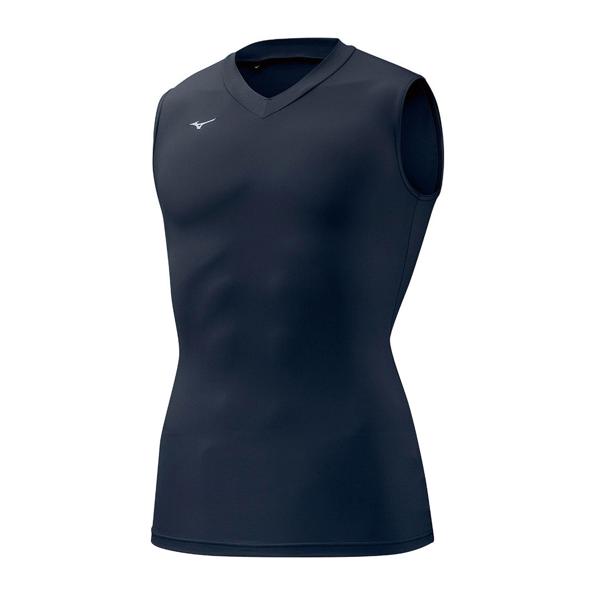 ミズノ MIZUNO バイオギア BIOGEAR シャツ メンズ Vネック ノースリーブ コンプレッション スポーツ(NV-ネイビー-S)