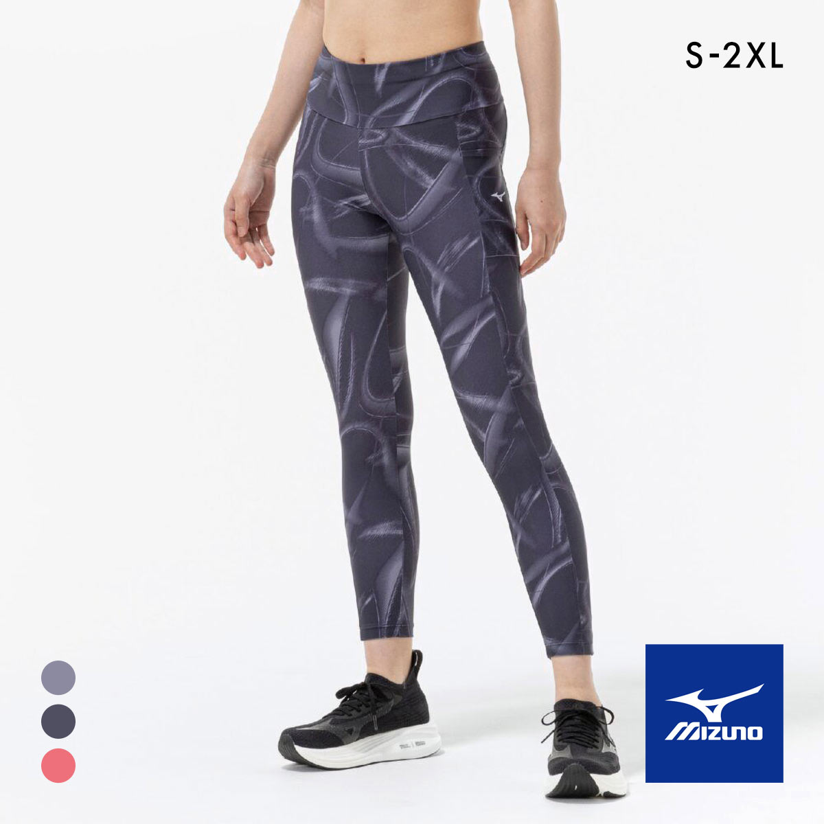 ミズノ タイツ レギンス S-2XL 安定 コンプレッション スポーツ 速乾 ヨガ トレーニングウェア スポーツ 大きいサイズ MIZUNO(DGY-濃グレー-S)