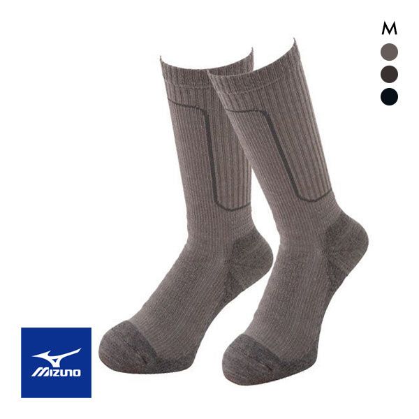 ミズノ MIZUNO ドライベクター 中厚パイルソックス クルー丈 靴下 メンズ 吸湿速乾 抗菌防臭 ムレ ニオイ トレッキング ハイキング 山歩き