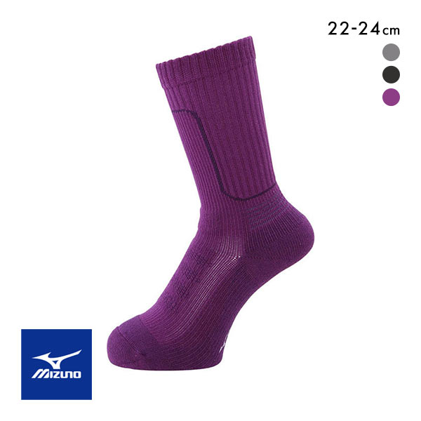 ミズノ MIZUNO ドライベクター DRYVECTOR 中厚パイルソックス レディース クルー丈 ライトトレッキング 22-24cm