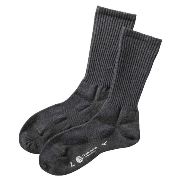 ミズノ MIZUNO ブレスサーモ BREATH THERMO ソックス クルー丈 レディース ウール 薄手 あったか 保温 吸湿発熱