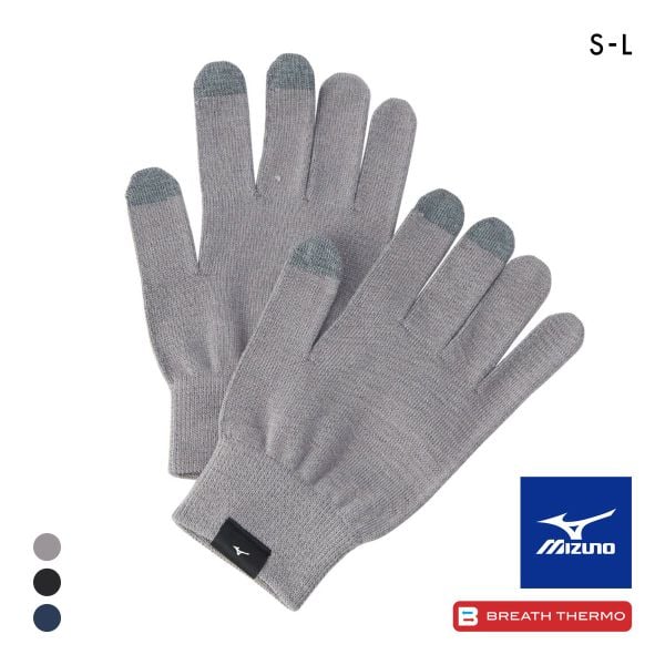 ミズノ MIZUNO ブレスサーモ インナーグラブ タッチパネル対応 ユニセックス 男女兼用 吸湿発熱 メンズ レディース ジェンダーレス スマホ対応 防寒 手袋