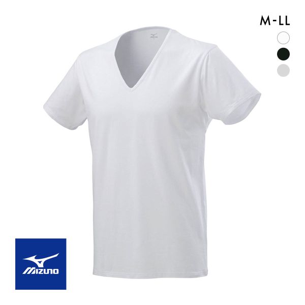 ミズノ MIZUNO 汗のニオイに 着るドラント 消臭クイックドライアンダー Vネック半袖シャツ メンズ 消臭インナー 吸汗速乾 抗菌防臭