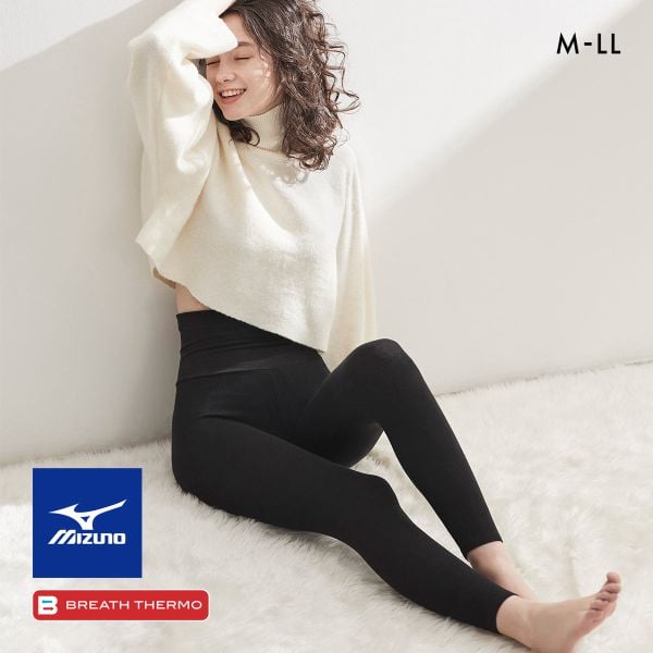 ミズノ わたしのブレスサーモ ハイウエストレギンス M･L･LL 腹巻付き タイツ 消臭 あったか 発熱 冷え対策 温活 保湿