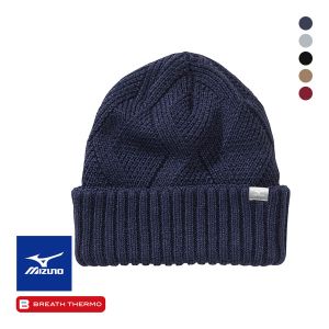 ミズノ MIZUNO ブレスサーモ BREATH THERMO ふわもこニットキャップ ニット帽 帽子 ユニセックス 保温 吸湿発熱 発熱素材 冷え対策
