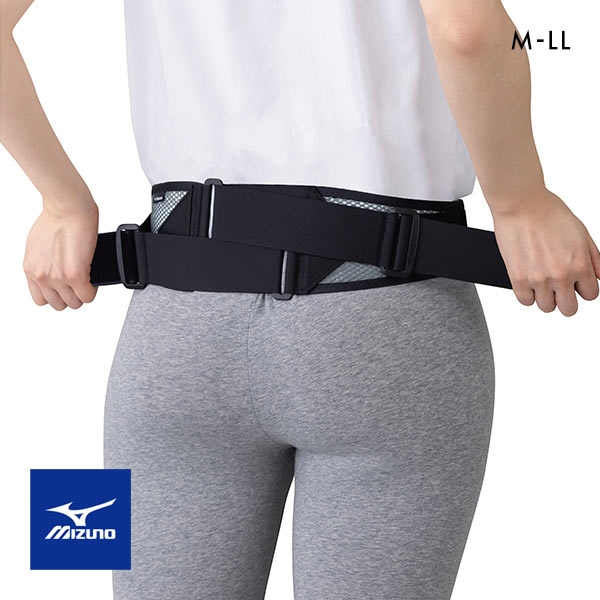 ミズノ MIZUNO 軽い力でグーッと締まる 腰部骨盤ベルト メッシュタイプ 