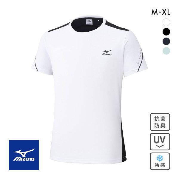 ミズノ メンズ アイスタッチ 半袖Tシャツ M L XL 接触冷感 吸汗速乾 紫外線カット 高機能 トップス スポーツウェア