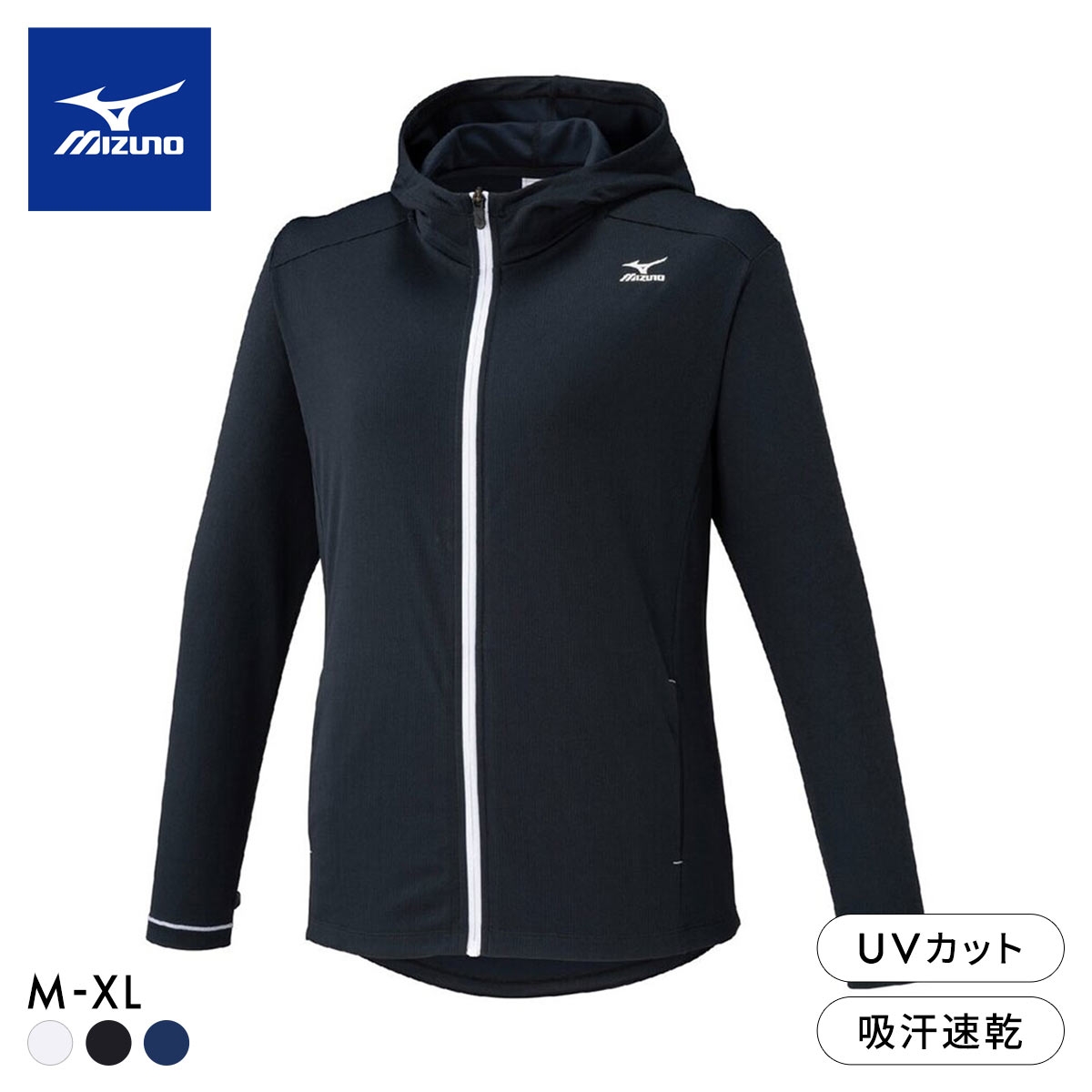ミズノ レディス ソーラーカットジャケット M L XL UVカット 遮熱 接触冷感 吸汗速乾 紫外線カット トップス スポーツウェア(BK-ブラック-M)