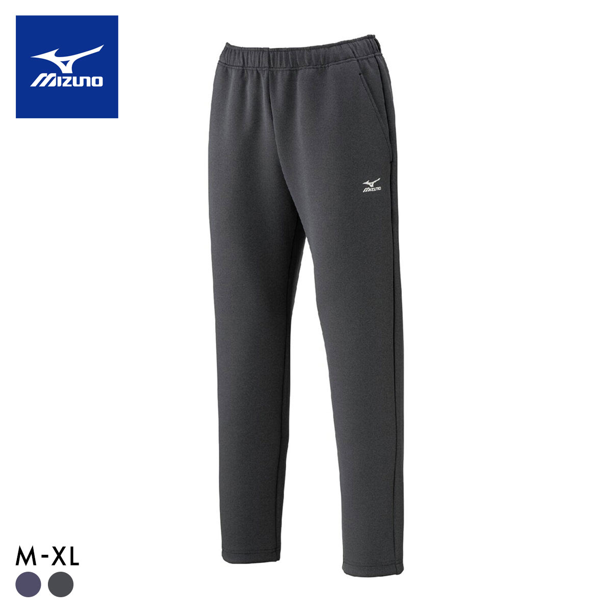 ミズノ レディース ストレッチスウェットパンツ M L XL ボトム ジャージ ルームウェア スポーツウェア 大きいサイズ mizuno(HBK-杢ブラック-M)