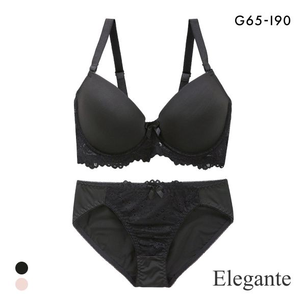 エレガント 脇肉を谷間に変える脇高ブラ すっきりつるん モールドブラセット GHI65-95 大きいサイズ グラマー Tシャツブラ ひびきにくい Elegante