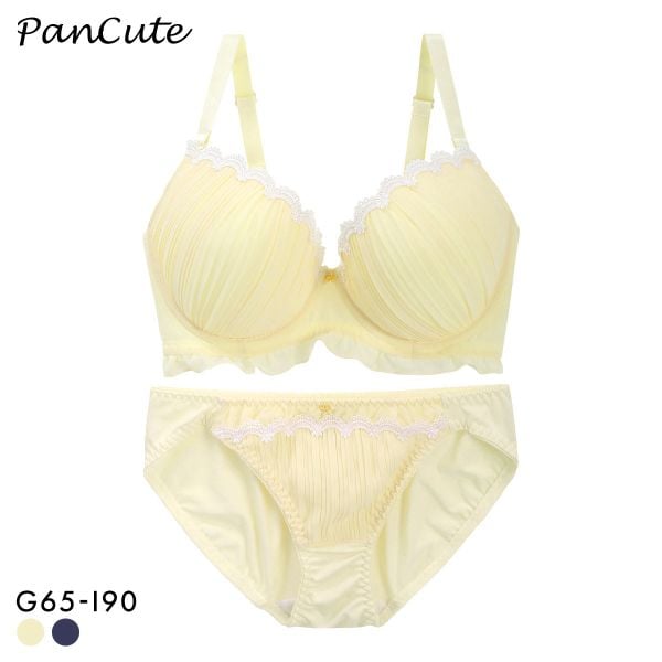 パンキュート プリーツジョーゼット ブラセット GHI65-95 グラマー アンダー大きいサイズ 美胸 谷間 盛り胸 PANCUTE