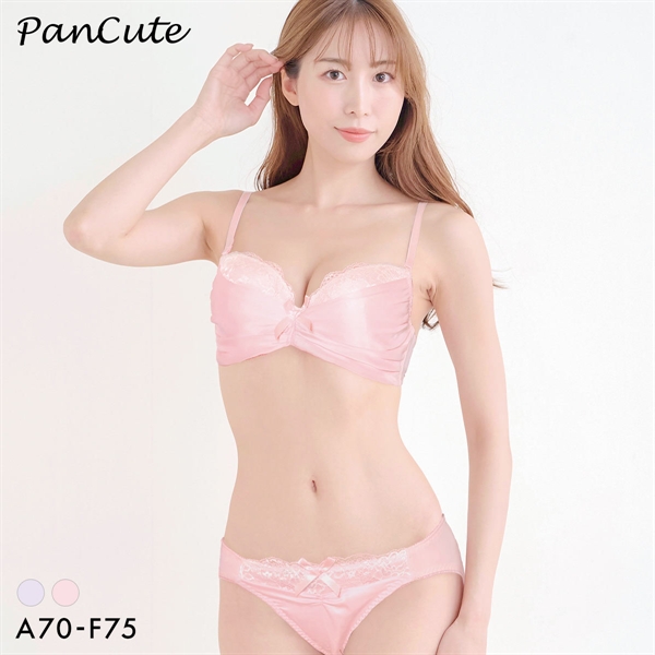 パンキュート マットサテンレース ブラセット ABCDEF 盛り胸 寄せ上げ 大きいサイズ PANCUTE