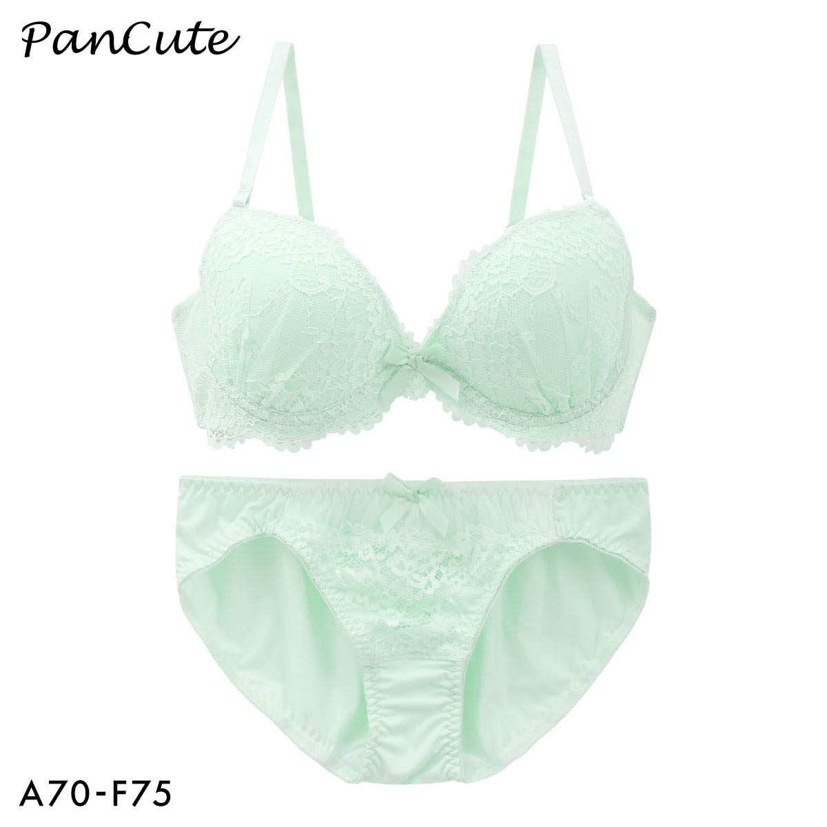 パンキュート フローラルレース ブラセット ABCDEF 盛り胸 寄せ上げ 大きいサイズ PANCUTE(MI-ミント-A70-M)