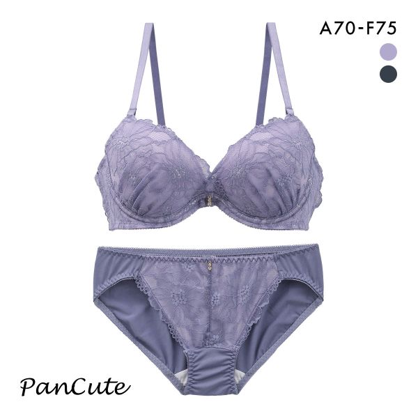 パンキュート フラワーカシュクール ブラセット ABCDEF 大きいサイズ グラマー リフトアップ ブラジャー ショーツ セット