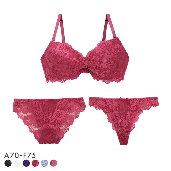 エレガント 脇肉を谷間に変える脇高ブラ ブラセット 3点セット Tバック ABCDEF Wパッド 盛り胸 谷間 脇寄せ Elegante