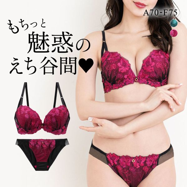 再販 エレガント グロリアスローズ ブラセット ABCDEF 大きいサイズ グラマー 盛り ブラジャー ショーツ セット 脇寄せ L字 谷間 盛り胸 パッド内蔵 Elegante