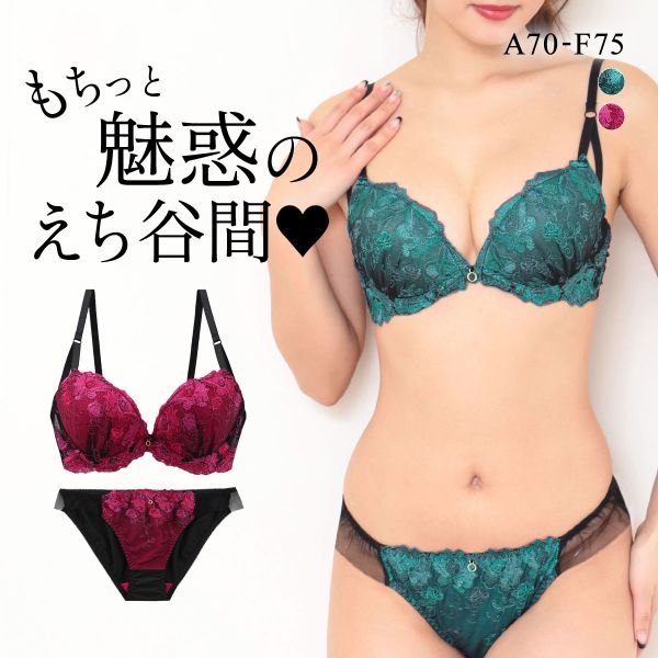 再販 エレガント グロリアスローズ ブラセット ABCDEF 大きいサイズ グラマー 盛り ブラジャー ショーツ セット 脇寄せ L字 谷間 盛り胸 パッド内蔵 Elegante