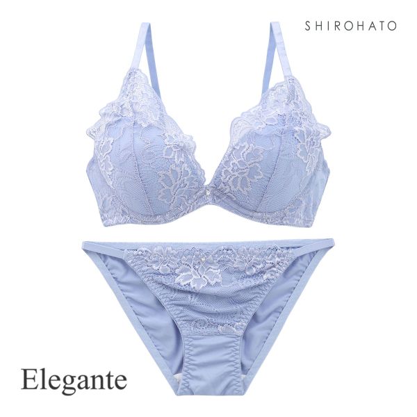 エレガント フルカップ風レーシーブラセット ABCDEF 大きいサイズ 脇高 谷間 ブラセット ブラジャー ショーツ Elegante