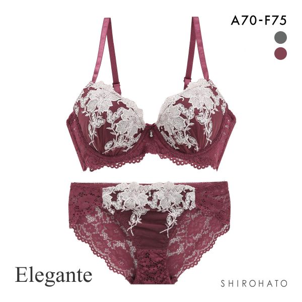 エレガント ボタニカルフラワー ブラセット ABCDEF大きいサイズ グラマー 脇高 脇寄せ 谷間 盛り胸 ブラジャーショーツ Elegante