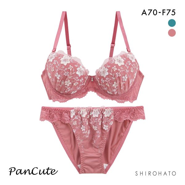 パンキュート ノスタルジックフラワー ブラセット ABCDEF 大きいサイズ グラマー 脇高 谷間 ブラセット ブラジャー ショーツ エレガント