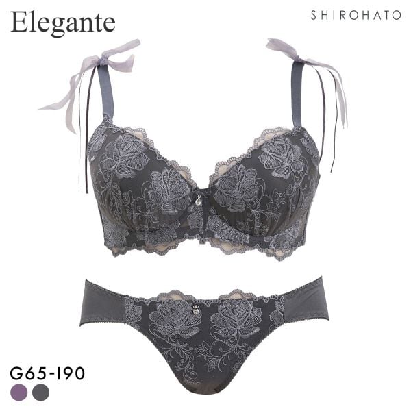 エレガント ロージーレースリボン ブラセット GHI65-95 大きいサイズ グラマー 盛り 脇寄せ 着やせ 谷間 盛り胸 寄せ上げ Elegante