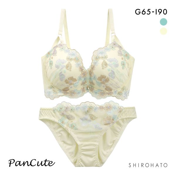 パンキュート チャーミングピオニー ブラセット GHI65-95 大きいサイズ グラマー リフトアップ ブラジャー ショーツ セット