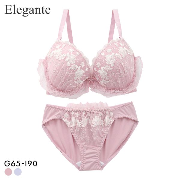 エレガント ロマンティックフリル ブラセット GHI65-95 グラマー アンダー大きいサイズ 脇肉 谷間 Elegante