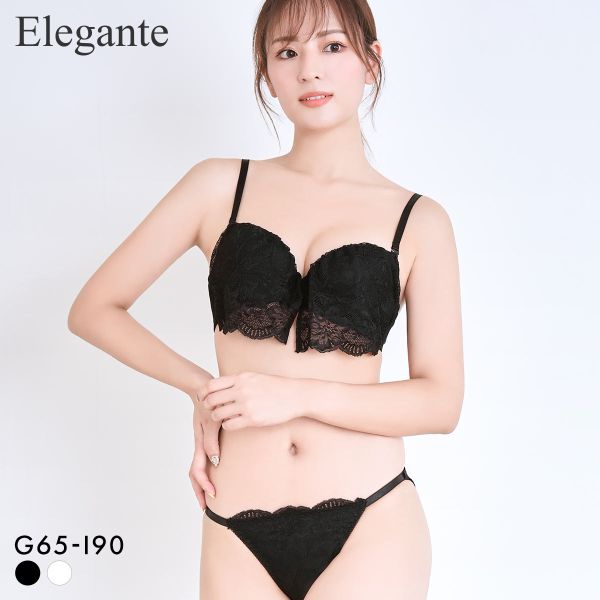エレガント カバーレーシー ブラセット GHI65-95 大きいサイズ グラマー ブラジャー ショーツ セット 谷間 盛り 下厚パッド Elegante