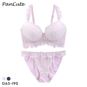 パンキュート フリルドーリィ ブラセット GHI65-95 大きいサイズ グラマー 盛り ブラジャー ショーツ セット 脇寄せ PANCUTE