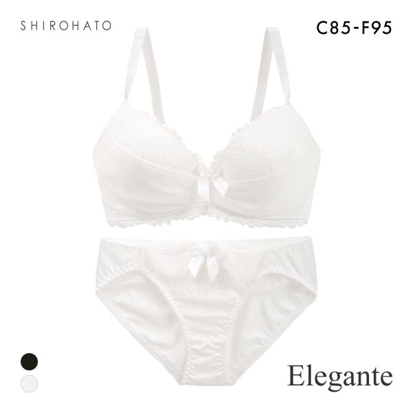 エレガント ラメジョーゼットレース ブラセット CDEF80-95 大きいサイズ グラマー 盛り胸 谷間 ブラジャー ショーツ Elegante
