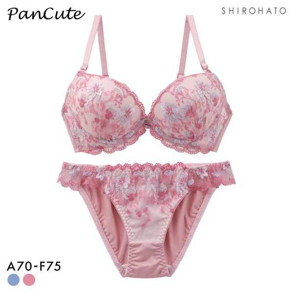 パンキュート フラワーアーチレース ブラセット ABCDEF 下厚パッド 盛り胸 寄せ上げ 大きいサイズ PANCUTE