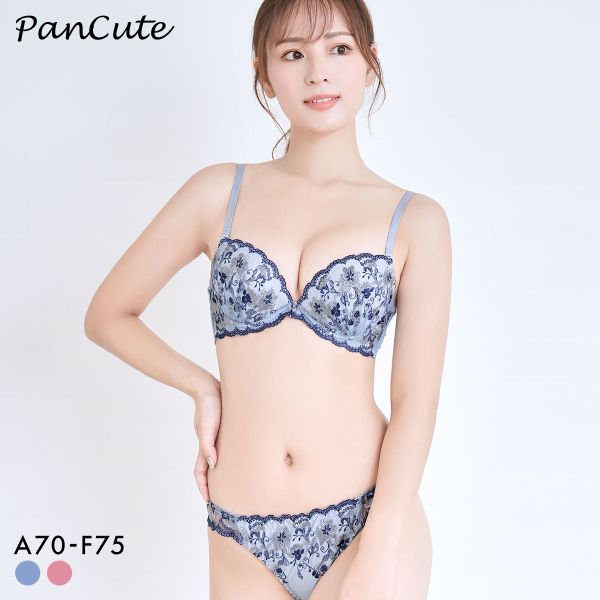 パンキュート フラワーアーチレース ブラセット ABCDEF 下厚パッド 盛り胸 寄せ上げ 大きいサイズ PANCUTE