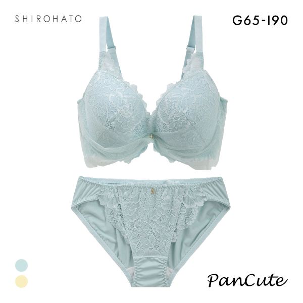 パンキュート レーシーヴェール ブラセット GHI65-95 大きいサイズ グラマー 脇高 谷間 寄せ 盛り胸 総レース ブラジャー ショーツ