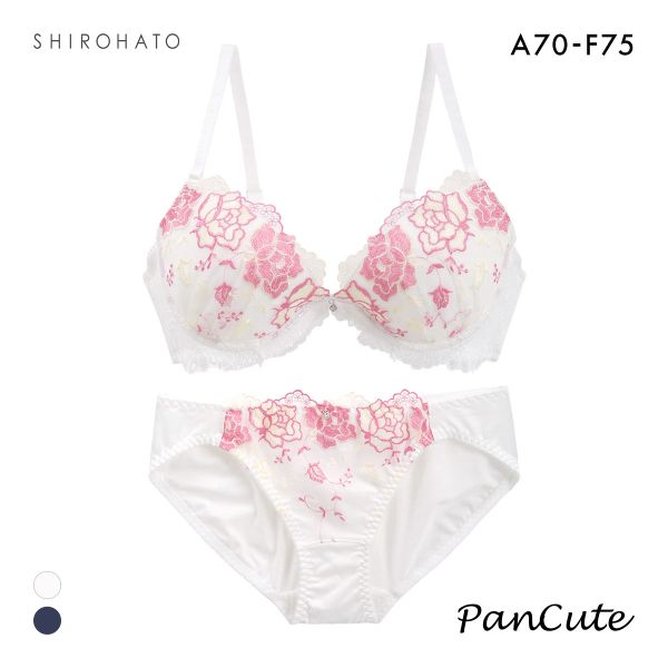 パンキュート ロージーレース ソフトワイヤー ブラセット ABCDEF らくちん 脇肉 谷間 盛り胸 美胸 寄せ PANCUTE
