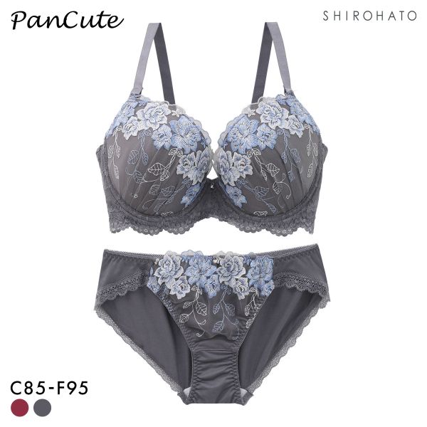 パンキュート らくちんソフトワイヤー グロッシーローズ ブラセット CDEF80-95 グラマー アンダー大きいサイズ 脇肉 谷間 美胸