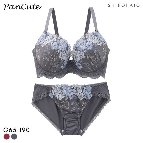 パンキュート らくちんソフトワイヤー グロッシーローズ ブラセット GHI65-95 グラマー アンダー大きいサイズ 脇肉 谷間 美胸