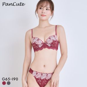 パンキュート らくちんソフトワイヤー グロッシーローズ ブラセット GHI65-95 グラマー アンダー大きいサイズ 脇肉 谷間 美胸