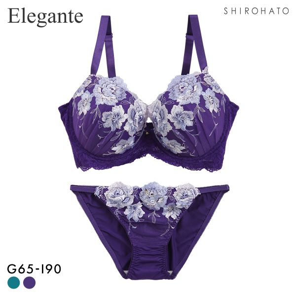 エレガント 脇肉を谷間に変える脇高ブラ グレイスフルローズ ソフトワイヤー ブラセット GHI65-95 ブラジャー ショーツ セット Elegante