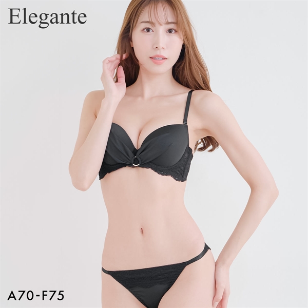 エレガント フロントリング ブラセット ABCDEF 大きいサイズ グラマー 盛り胸 谷間 ブラジャー ショーツ セット Elegante
