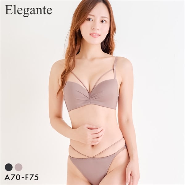 エレガント シンプルデザインストリング ブラセット ABCDEF 盛り 大きいサイズ ブラジャー ショーツ セット 下着 Elegante